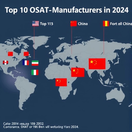 2024年全球OSAT厂商市场规模排名Top10, 中国大陆有四家