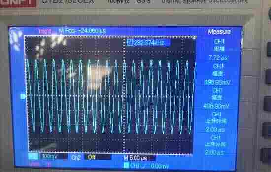 基于STM32F103驱动AD9954 高速DDS信号发生器模块输出波形信号(图16) 基于STM32F103驱动AD9954 高速DDS信号发生器模块输出波形信号(图16)